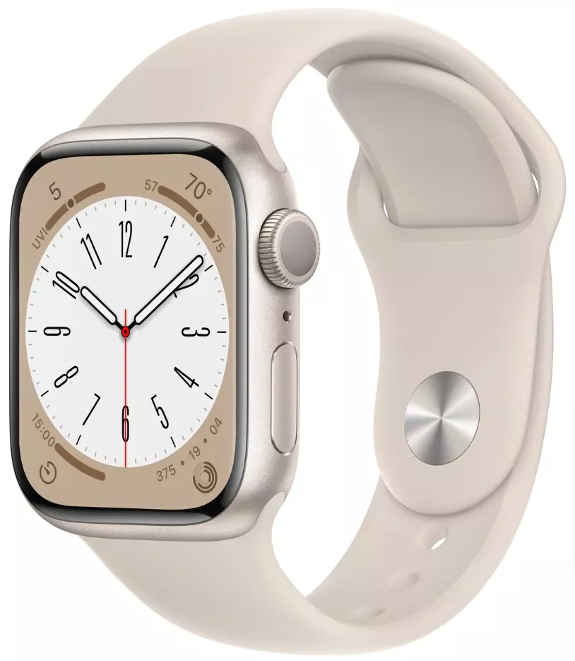 Умные часы Apple Watch Series 8 45 мм, Aluminium Case, starlight Sport Band